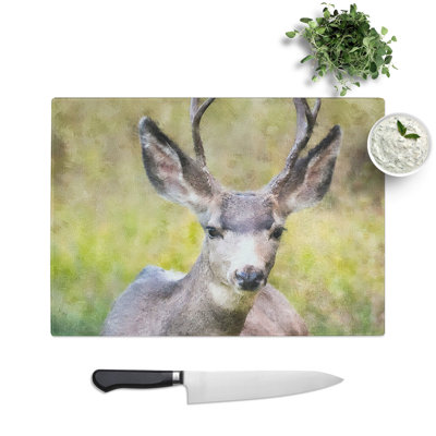A Resting Deer Painting Chopping Board