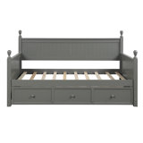 Stylish And Functional Twin Size Daybed With Storage Drawers In Gray