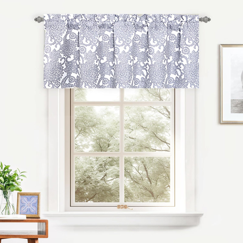 Cantonnière florale sur mesure 52 po, gris