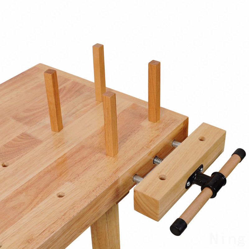 40" Wood Workbench, Heavy Duty Woodworking Bench With Adjustable Handle, 330lbs Load Capacity Woodworking Table Work Bench With Storage For Garage, Workshop, Home Storage