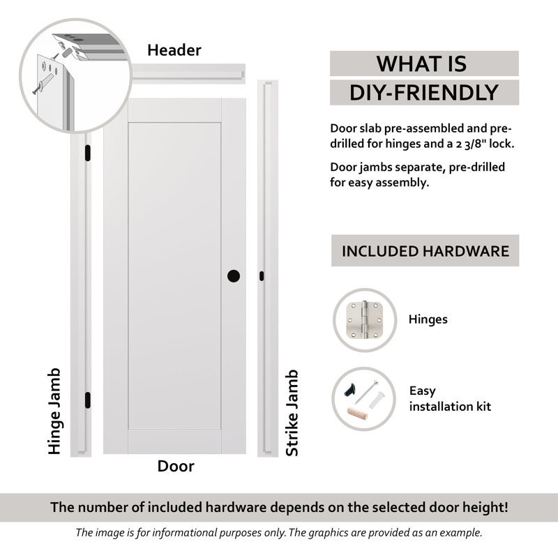 Alba White Frosted Glass and MDF Panels Interior Door