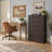 27.6" W Vintage 5-Drawer Dresser with Bronze-Colored Handles -Brown-1816890915