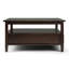 Warm Shaker 36"W Solid Wood Transitional Square Coffee Table with Large Storage Drawer and Open Shelf-335872248