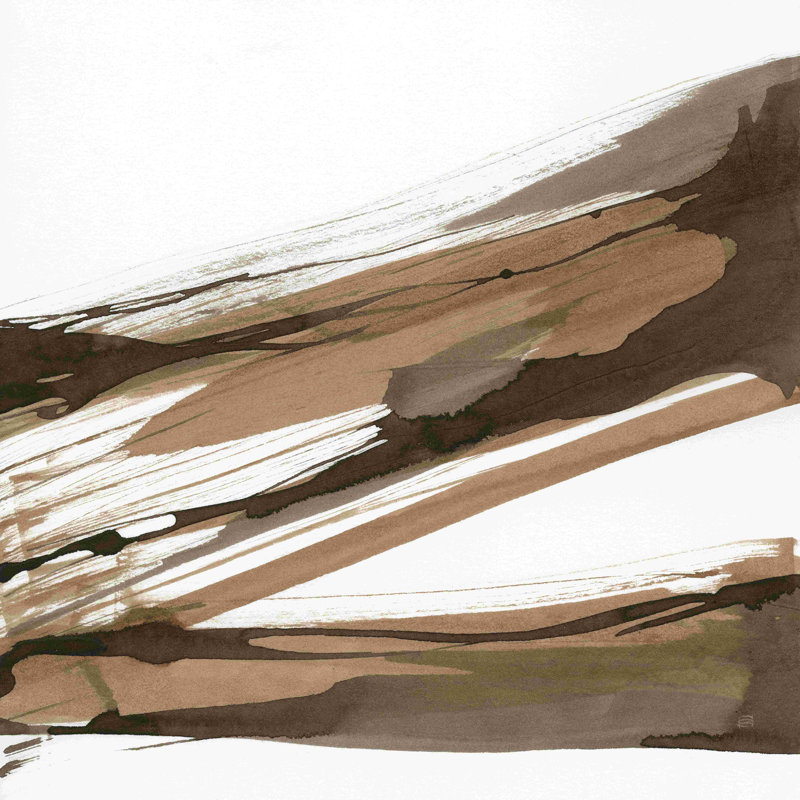 «Almost Stripes I» par Chris Paschke - Peinture, H 20 po x l 20 po, Papier avec cadre doré simple avec cadre doré