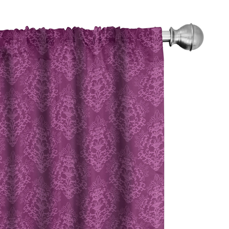 Paire de rideaux semi-transparents avec passe-tringle Damask, 28 po x 63 po