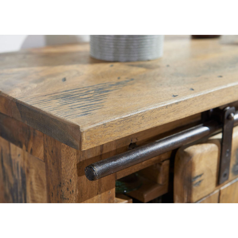 Railway 80cm Solid Wood Mini Bar