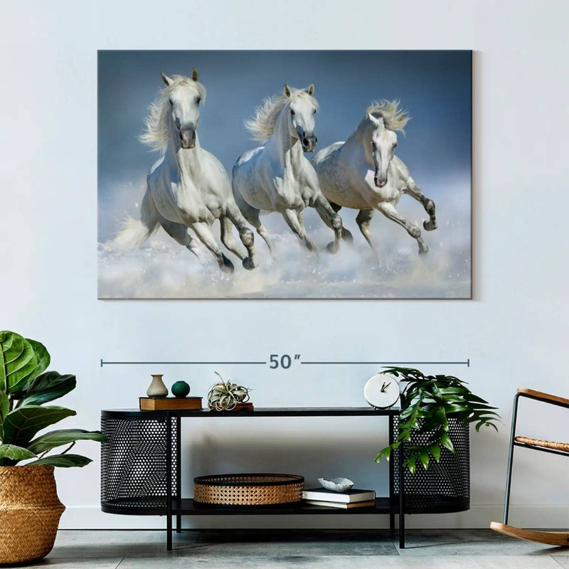 Brampt Dashing White Horses, 34" H x 51" W