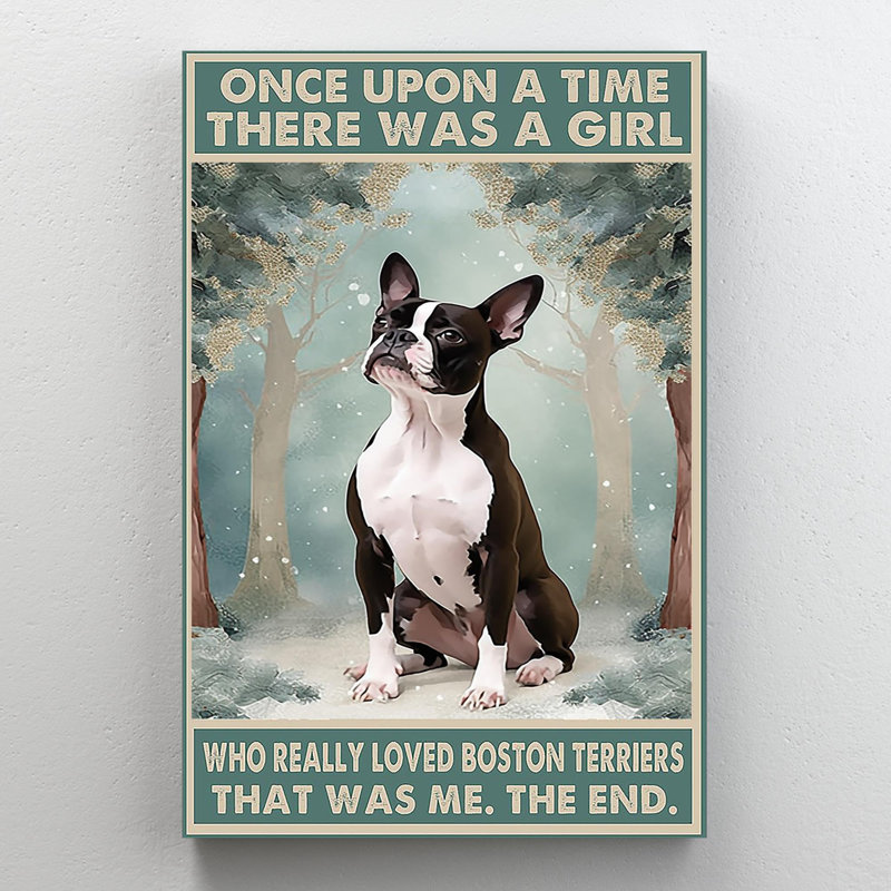 «Who Really Love Boston Terriers», reproduction d'art sur toile rectangle 1 pièce, H 20 po x l 16 po x P 1,25 po