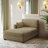 Bentura Oversized Upholstered Camel Corduroy Modular Chaise Lounge with Armrests & Throw Pillows-257373545-205949397