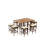 10-Piece Outdoor Wood Bar Height Table And 8 Stools Garden PE Rattan Wicker Dining Table High-Dining Bistro Set