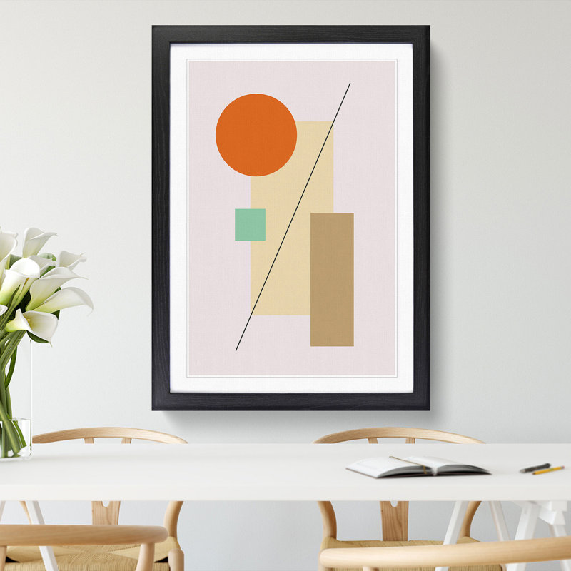 Abstract Blocks - Framed Print, Black, 65cm H x 48cm W x 2cm D