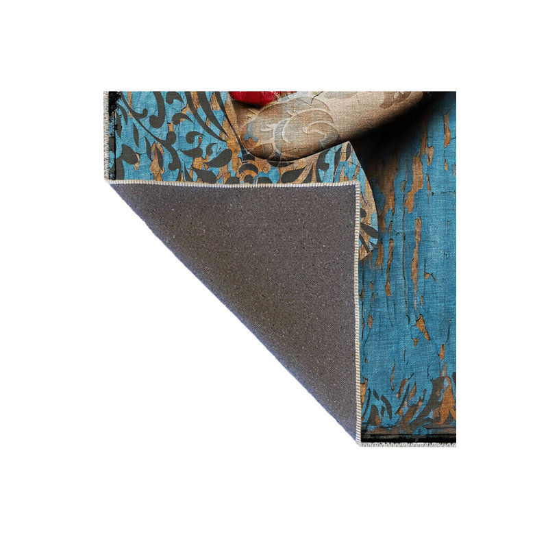 Tapis bleu lavable bleu, Sous-tapis rectangulaire 3 pi 11 po x 5 pi 11 po i