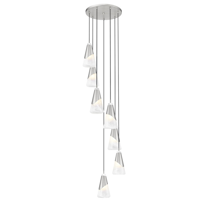 Lustre Jamess, Nickel brossé, 7 lumières