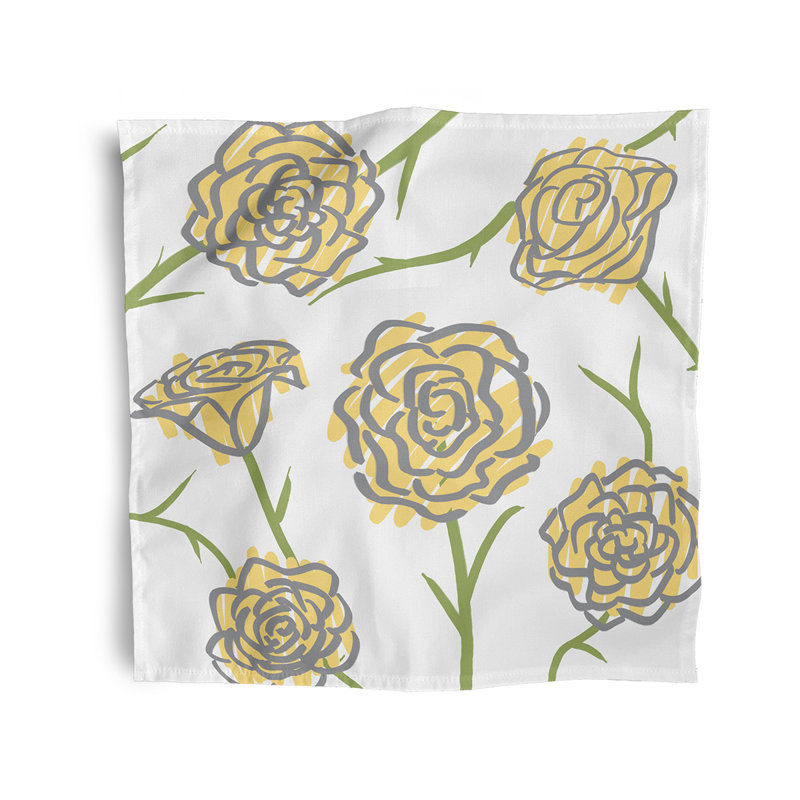 Ciron Spring Floral  Napkins, Yellow