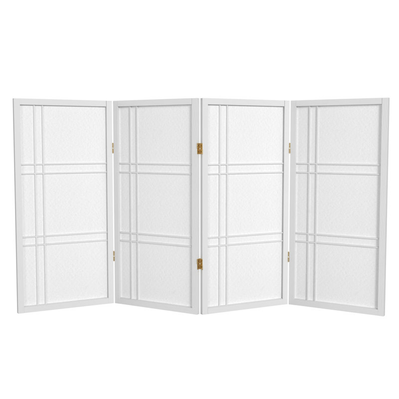 Keitez 3 ft. H Short Folding Shoji Screen, White, 4
