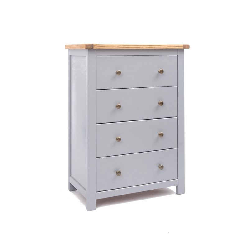 Millsaps 70cm W 4 - Drawer Chest of Drawers, Grey/Gold