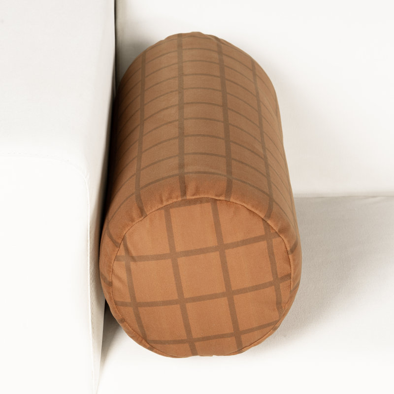 Coussin Mini Grid, 39 po x 8 po, Bourre en polyester, Carmel