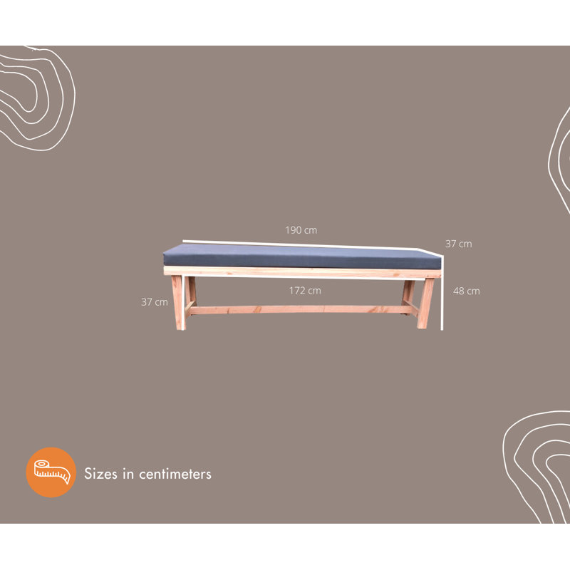 Merrie Garden Bench Made Of Engineered Wood, 50 cm H x 190 cm W x 38 cm D
