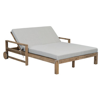 1-Piece Farmhouse-Styled Wooden Outdoor Sunbed
