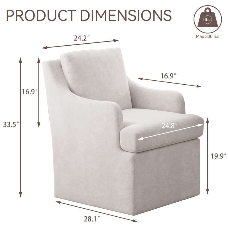 Chaise de salle à manger Ensor, Crème, crème