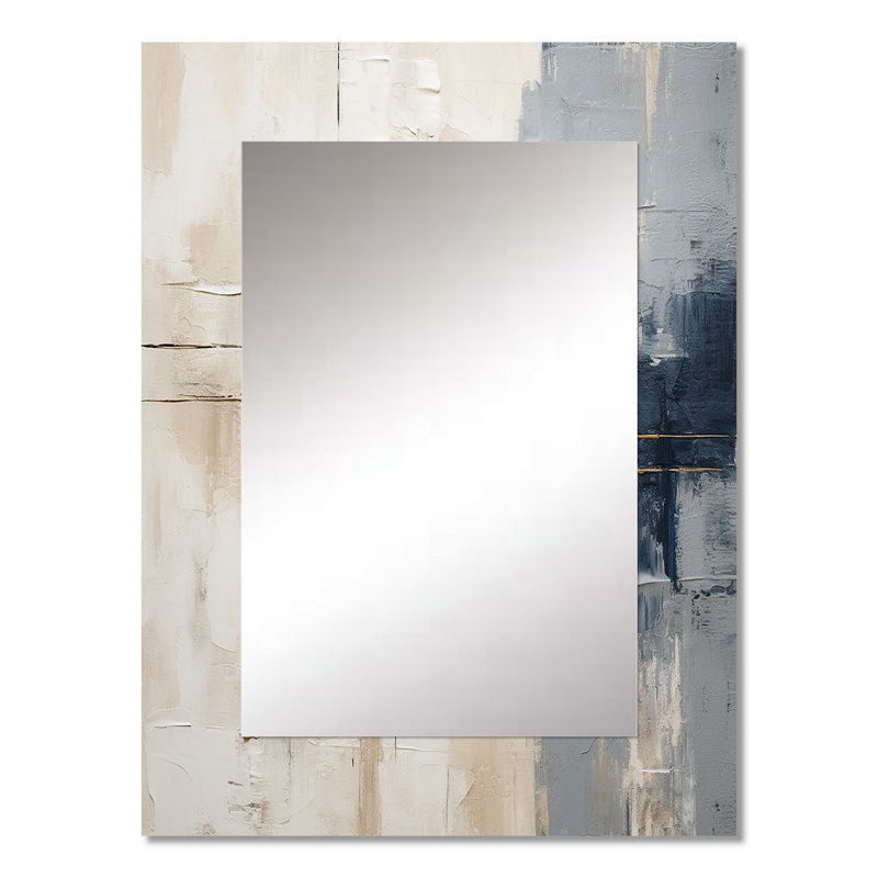 Beige And Gold Minimalism Scandinavian - Scandinavian Mirror, Scandinavian Decorative Wall Mirror, Printed Metal Art