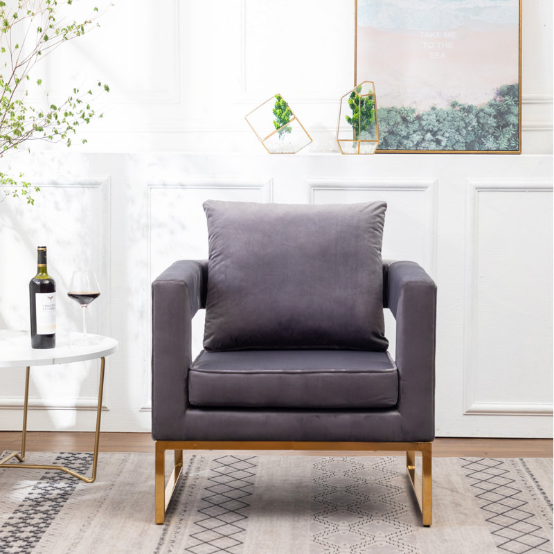 Fauteuil d'appoint rembourré Lenola, Gris