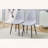 Set of 4 Light Gray Linen-Cotton Dining Chairs with Integrated Seat and Backrest