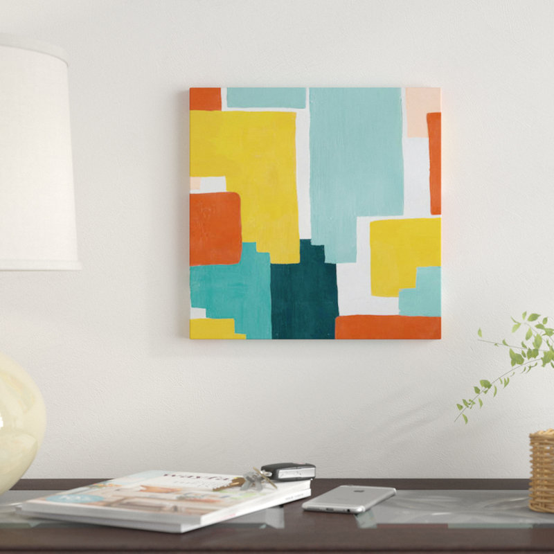 « block abstract iii », impression sur toile, H 12 po x l 12 po x P 0,75 po, Toile tendue, Pas de tapis