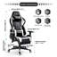 Blue Elephant Adjustable Reclining Faux Leather Swiveling PC & Racing Game Chair with Footrest-1556881527