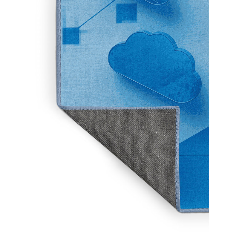Tapis bleu moelleux moelleux et moelleux à motif géométrique Polett Cloud Cloud, 3 x 5