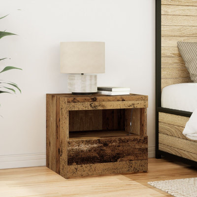 Bedside Cabinet With LED Lights 50X40x45 Cm