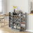 41" Kitchen Storage Box Unit, 12 Door Shelves, Double Doors, 5 Shelving, Adjustable, Paper Gray For Convenient Space Cabinetry, Modern