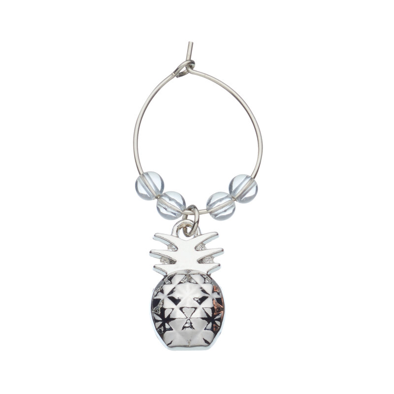 Tropical Pineapple and Flamingo Wine Charm