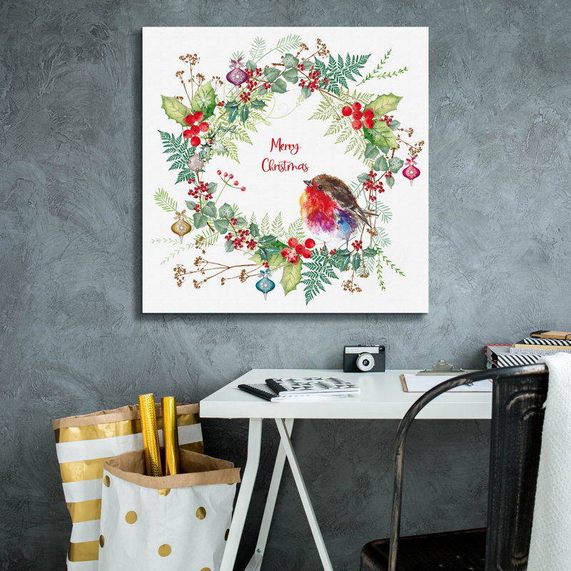  «Fluffy Forest Wreath» par Elle Media Group, art mural sur toile, 26 po x 26 po, H 26 po x l 26 po