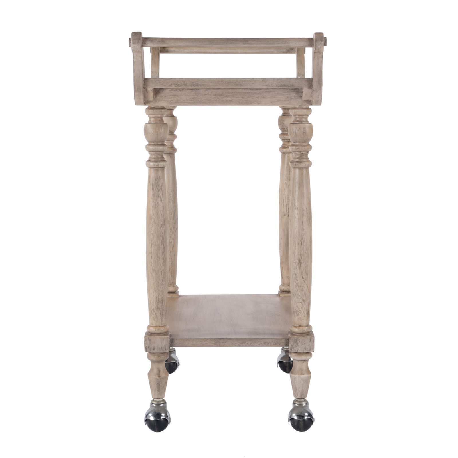 Aberdale Genuine Marble Bar Cart, Sandalwood Beige