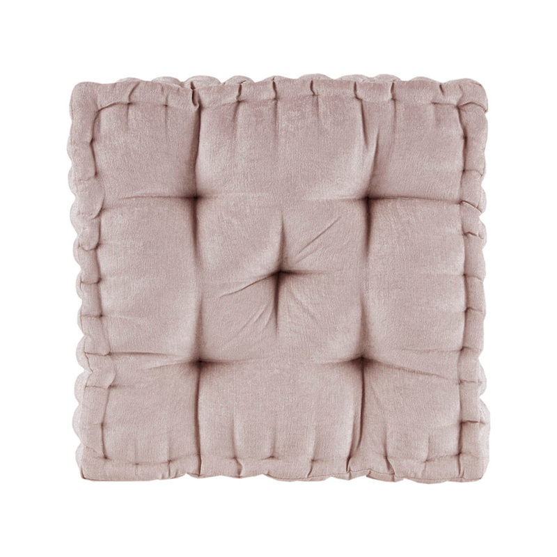 Coussin de sol en chenille, Rosé, L 20 po x P 20 po