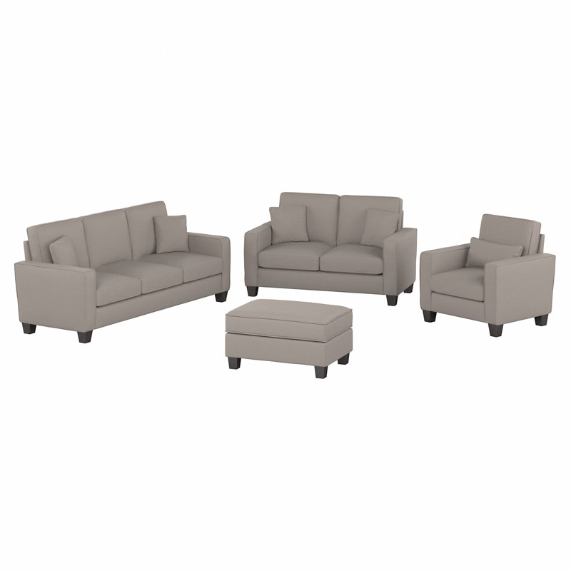 Ensemble de salon 4 pièces Litchford, Polyester beige foncé