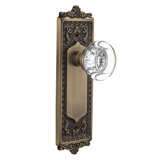 Egg & Dart Plate with Round Clear Crystal Door Knob