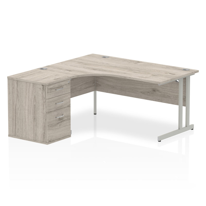 Zetta Metal Base Executive Desk, 73 cm H x 180 cm W x 80 cm D, Right