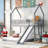 Twin over Full House Bunk Bed with Slide and Built-in Ladder, Solid Wood Frame-1882904353