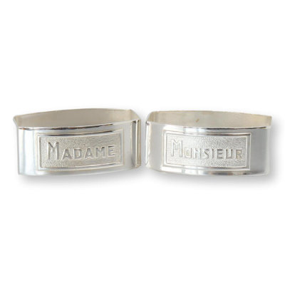 French Madame And Monsieur Napkin Rings