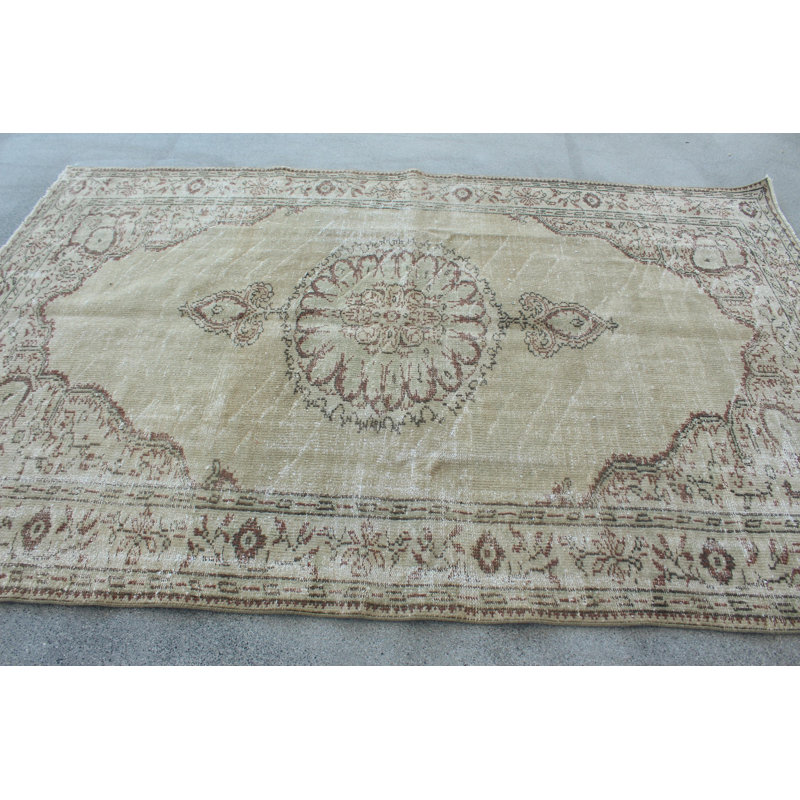 Grand grand tapis turc Oushak rétro vert noué à la main avec de la laine pour la décoration du salon