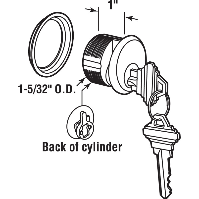 Cylindre à clé à mortaise, 1 po, zamak coulé, finition bronze, style schlage (paquet simple)