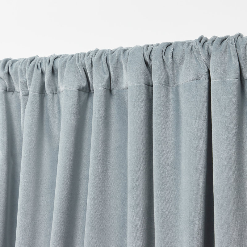 Navy Cotton Blackout Pleated Curtain Panel 52" x 84"