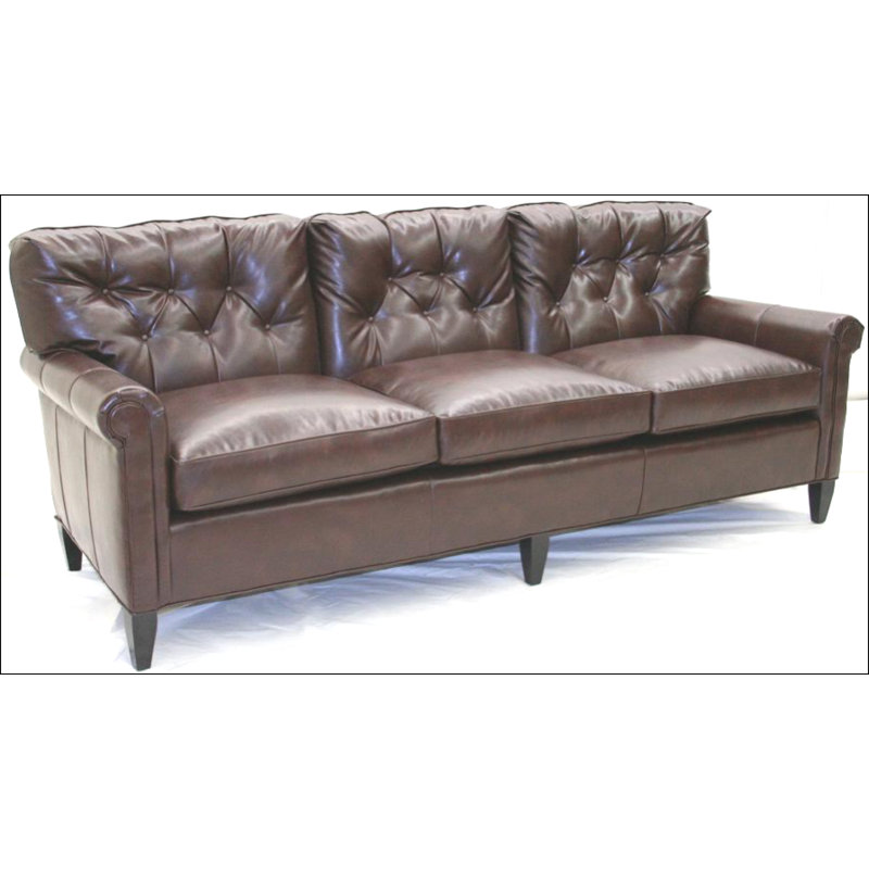 Eugenia Leather Sofa, Hair Hide Brown/White, Ebony