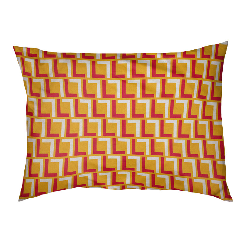 Coussin d'extérieur pour chien Tuileries, Grand (l 40 po x P 30 po x H 5 po), Or / rouge / blanc