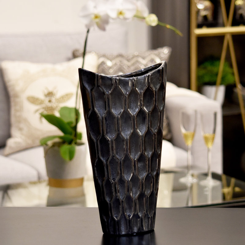 Vase de table ovale en céramique Sindy