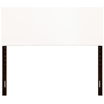 Grand lit à hauteur réglable en blanc éclatant - Tête de lit à panneau avec similicuir pour une ambiance tendance
