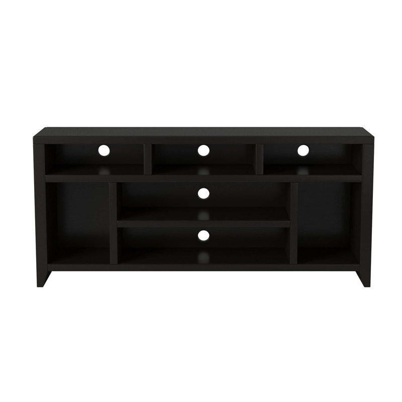 Meuble télé Cataldo de 66 po, entièrement assemblé, pour téléviseurs de 80 po ou moins, finition moka