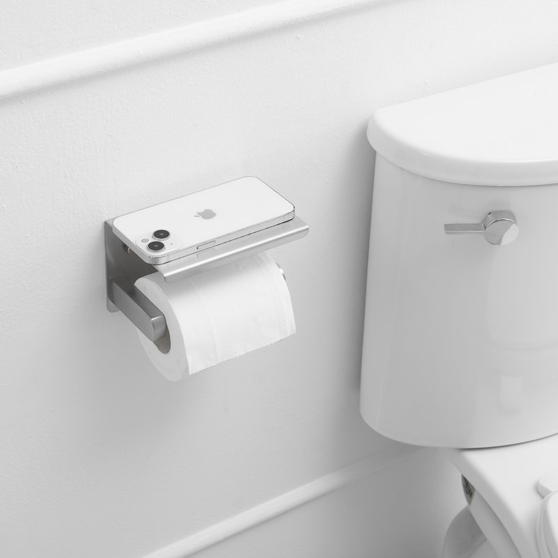 Wall Mounted Toilet Paper Holder, Brushed Nickel